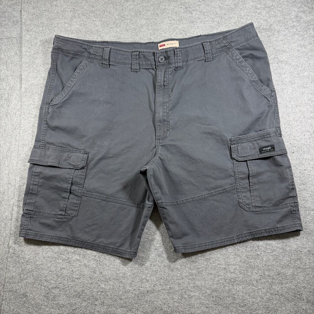 Wrangler Cargo Shorts Mens 48 Gray Relaxed Fit Cotton Utility Workwear Outdoor